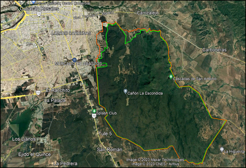 Polígonos propuestos para ANP de la S7G (2008 - en color naranja, 2022 - en color verde).
