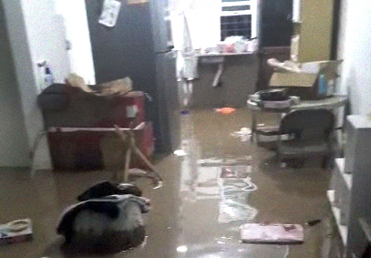 Casa inundada durante las lluvias del pasado 6 de agosto en Riberas del Tamazula, junto al Malecón Nuevo por la Salida a Imala.