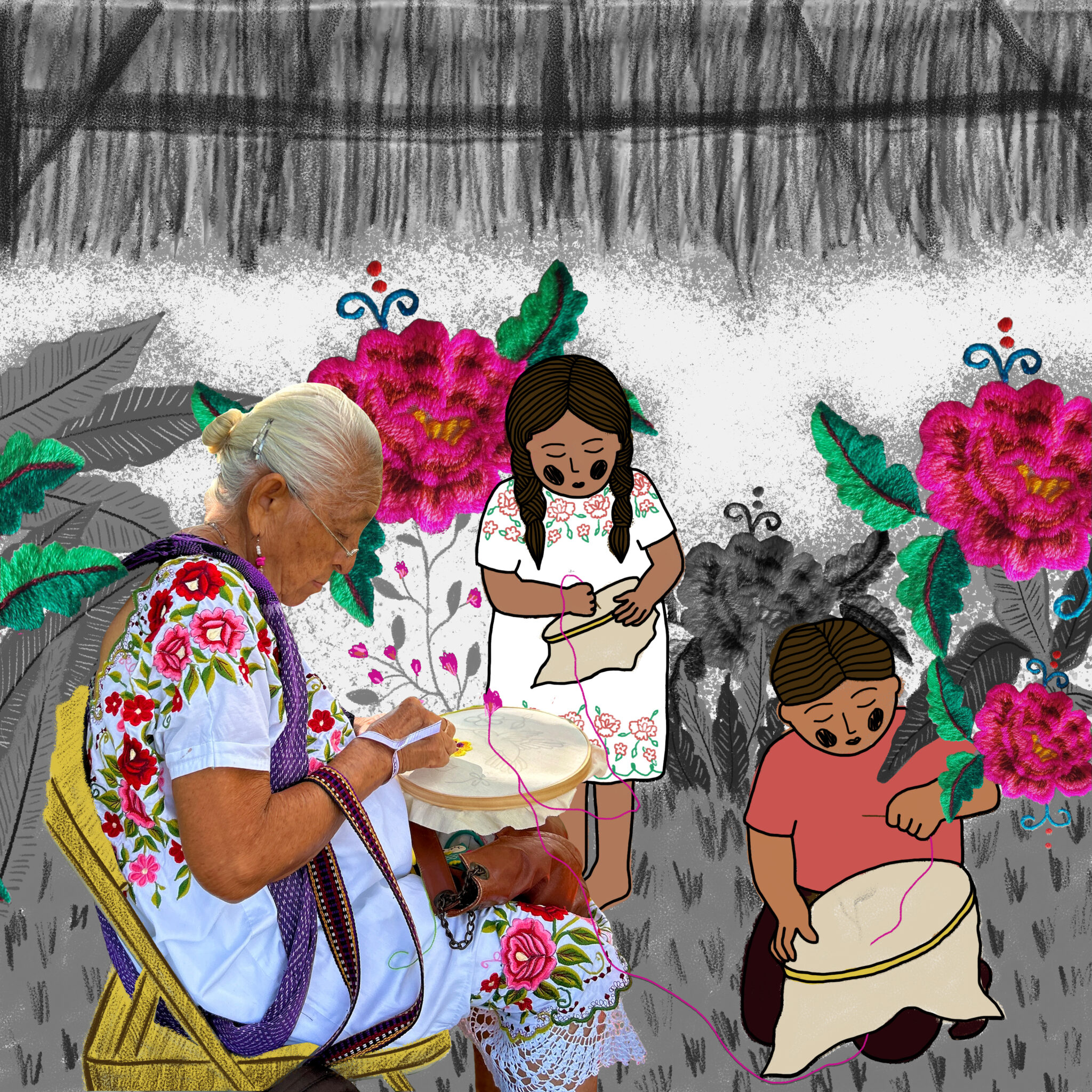 Ilustración Escuelita Maya