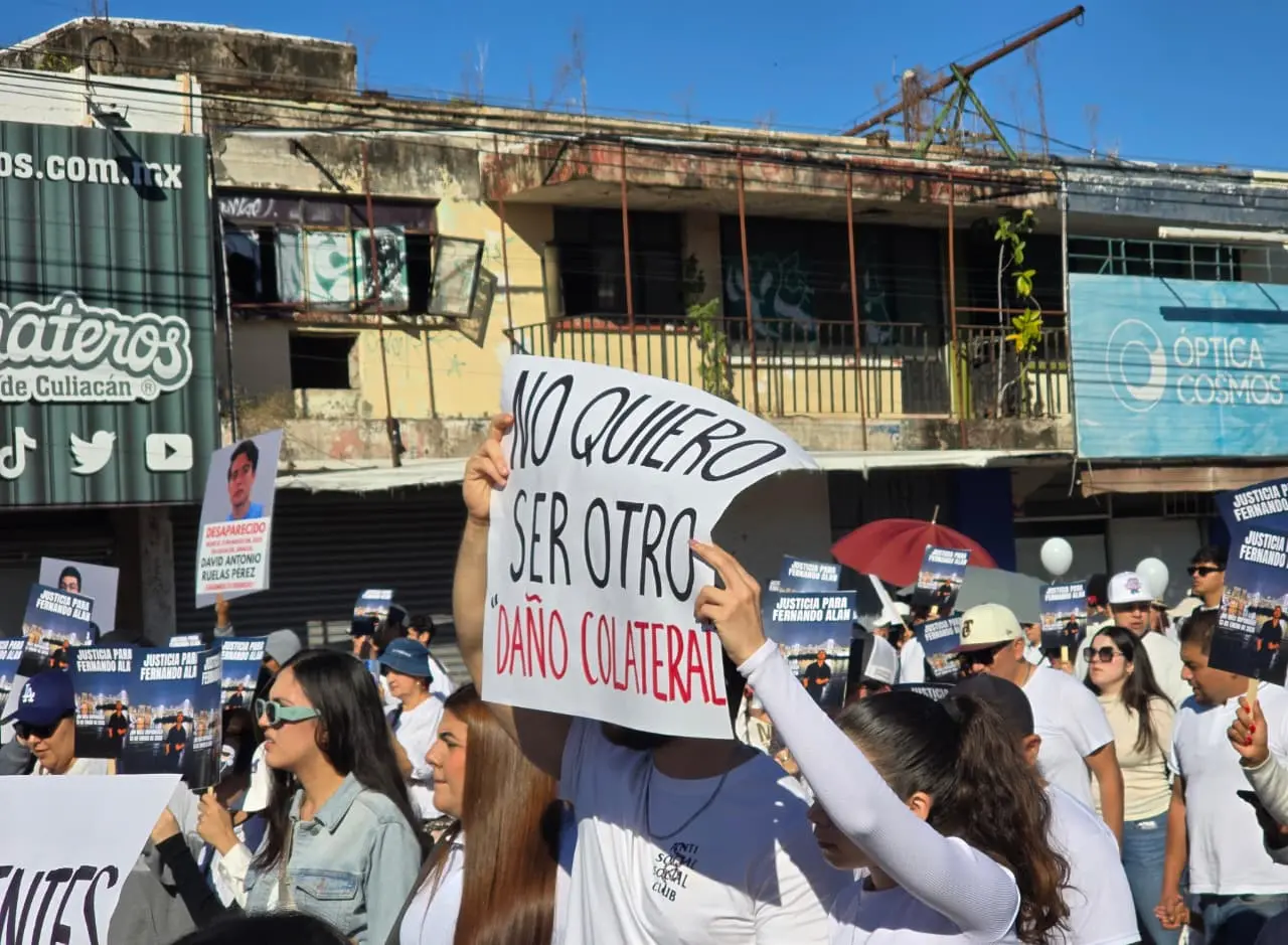 La indignación volvió a las calles de Culiacán tras el asesinato de Fernando Alan. La marcha recordó a Gael, Alexander y otras víctimas de la violencia en Sinaloa.